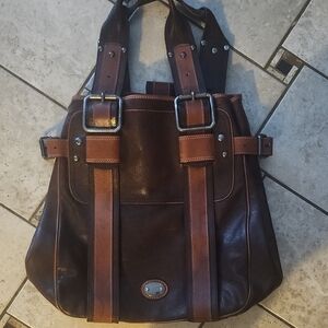 CoSTUME NATIONAL Brown Leather Satchel